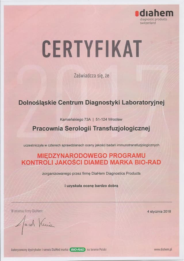 Skan certyfikatu